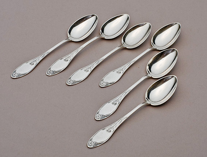 Art Nouveau Silver Teaspoons (Set of 6) - Jugendstil